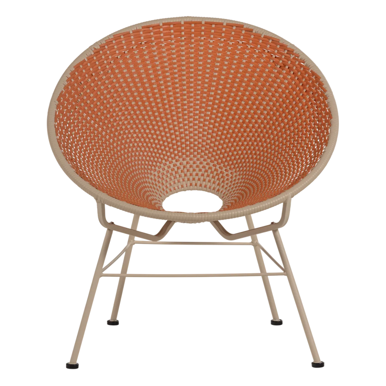 Kazoun tuin loungestoel wicker oranje