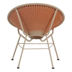 Kazoun tuin loungestoel wicker oranje
