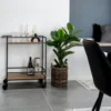 Keukentrolley Flore hout Zwart