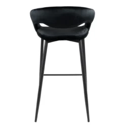 Kick barkruk Lenn velvet - Zwart