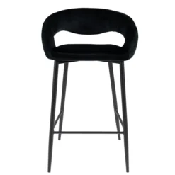 Kick barkruk Lenn velvet - Zwart
