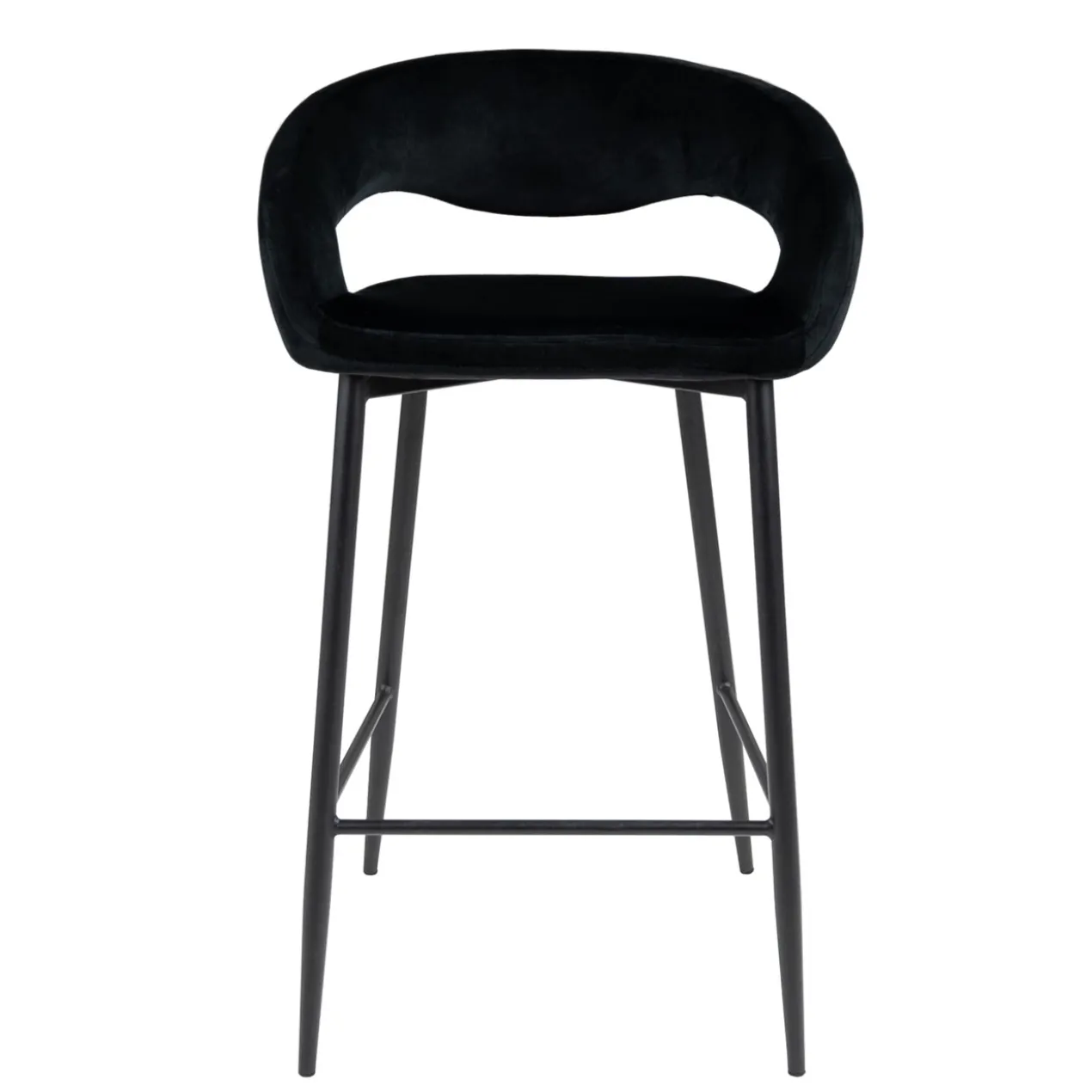 Kick barkruk Lenn velvet - Zwart