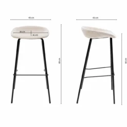 Kick barkruk Riga H80 cm champagne