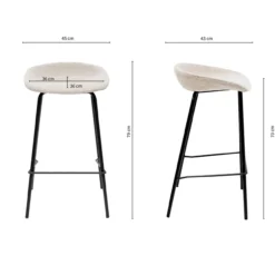 Kick barkruk Riga H70 cm champagne