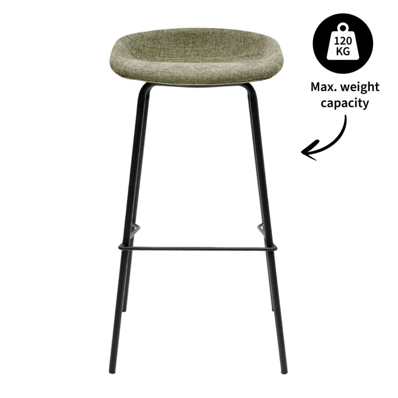 Kick barkruk Riga H80 cm groen