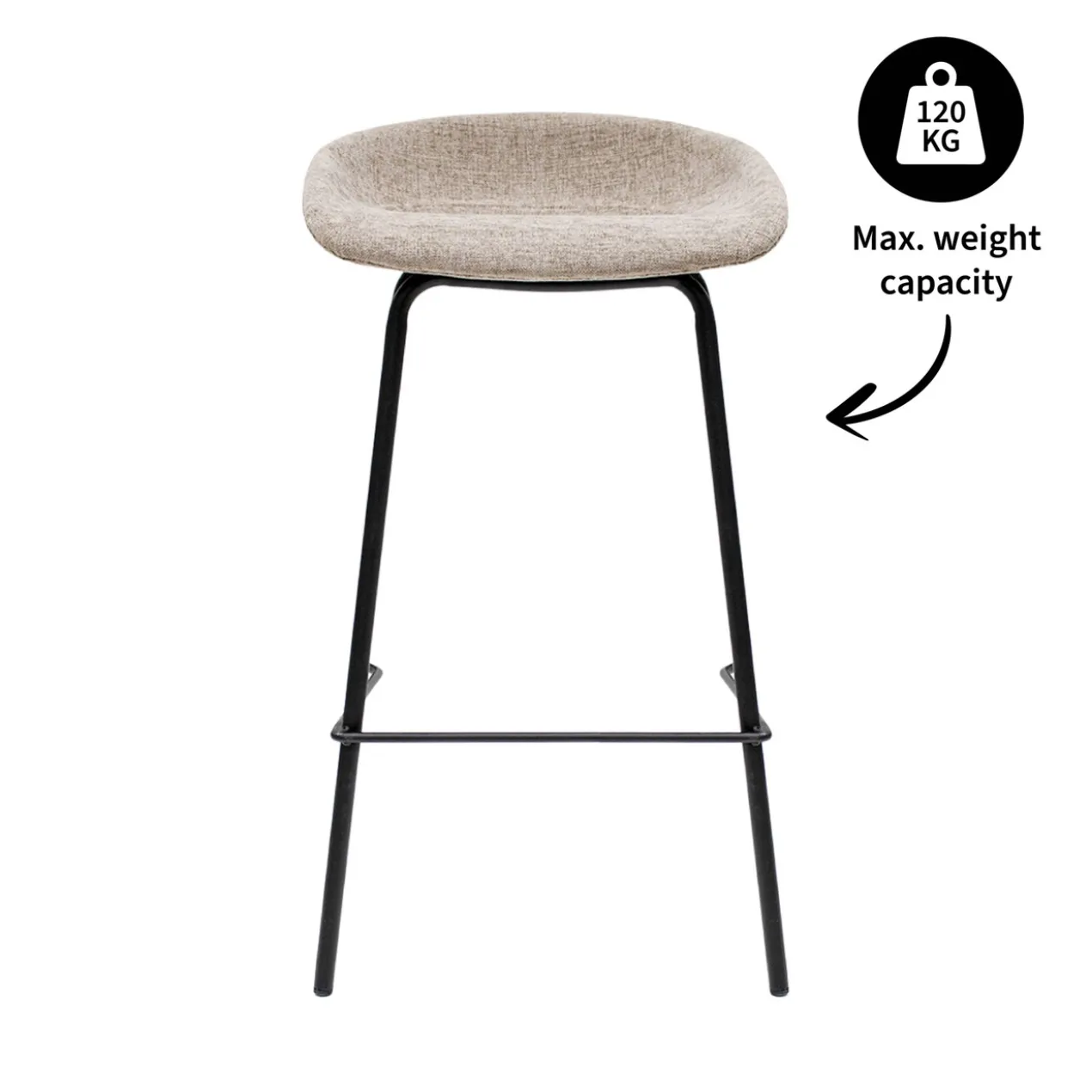 Kick barkruk Riga H70 cm taupe