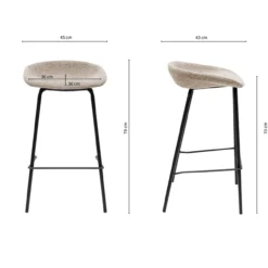 Kick barkruk Riga H70 cm taupe