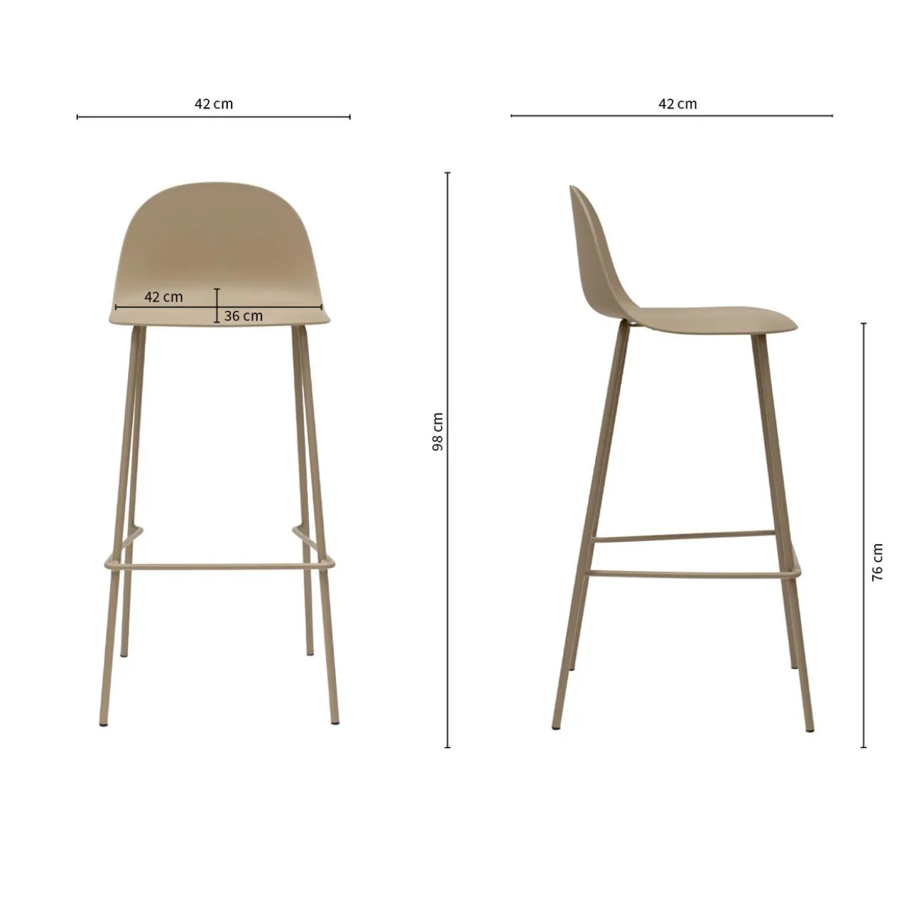 Kick Barkruk tuin Ciro beige