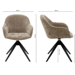 Kick draaistoel Matt - taupe