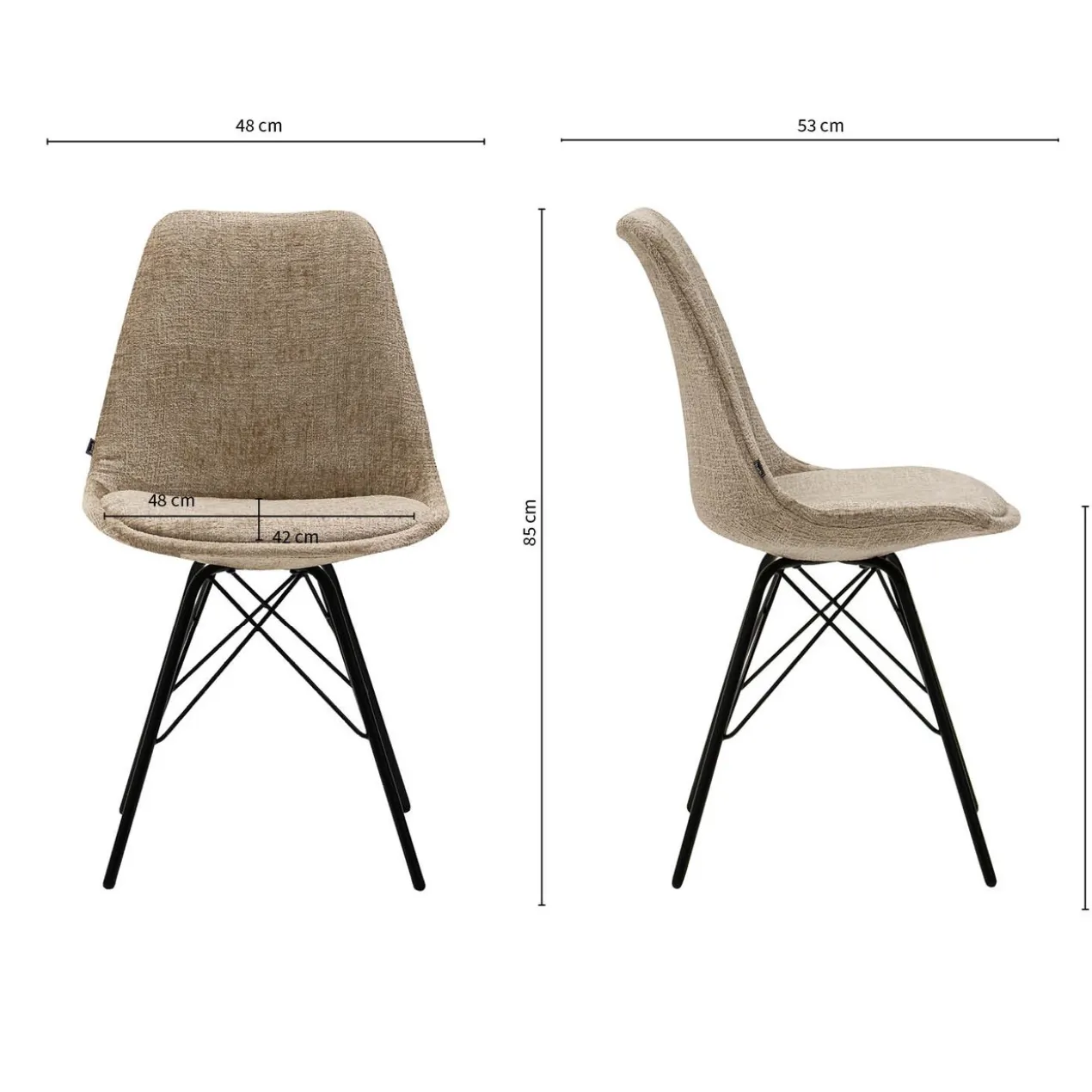 Kick eetkamerstoel Bren - beige