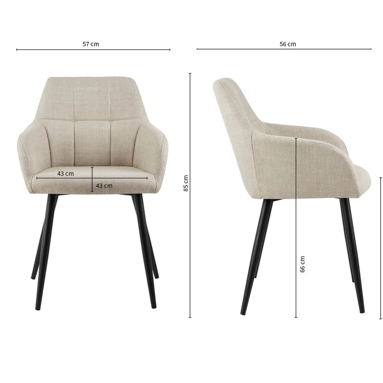 Kick eetkamerstoel Nova - beige