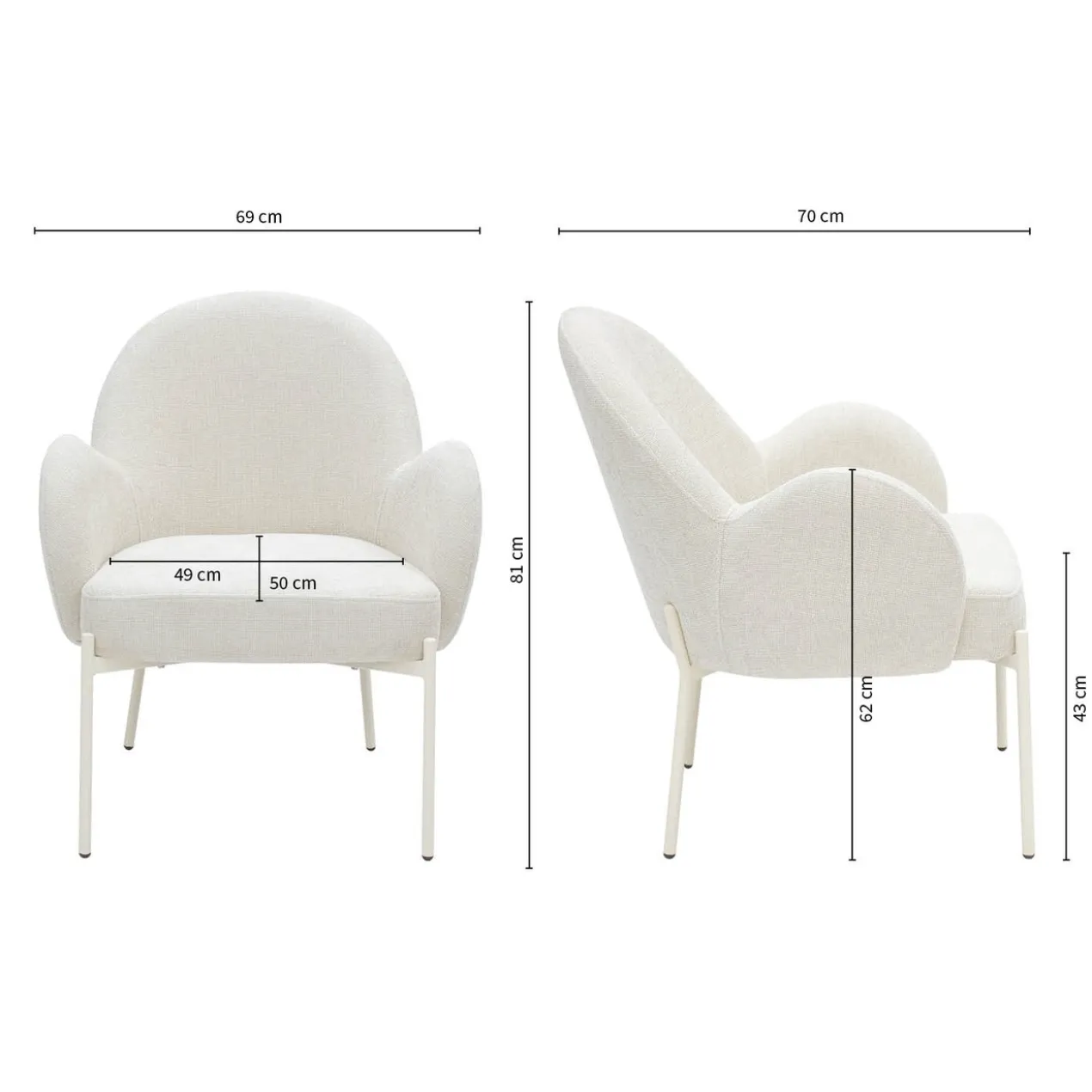 Kick Fauteuil Bronx - creme