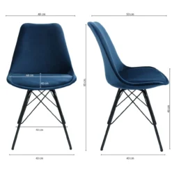 Kick Kuipstoel - Velvet d.blauw BL