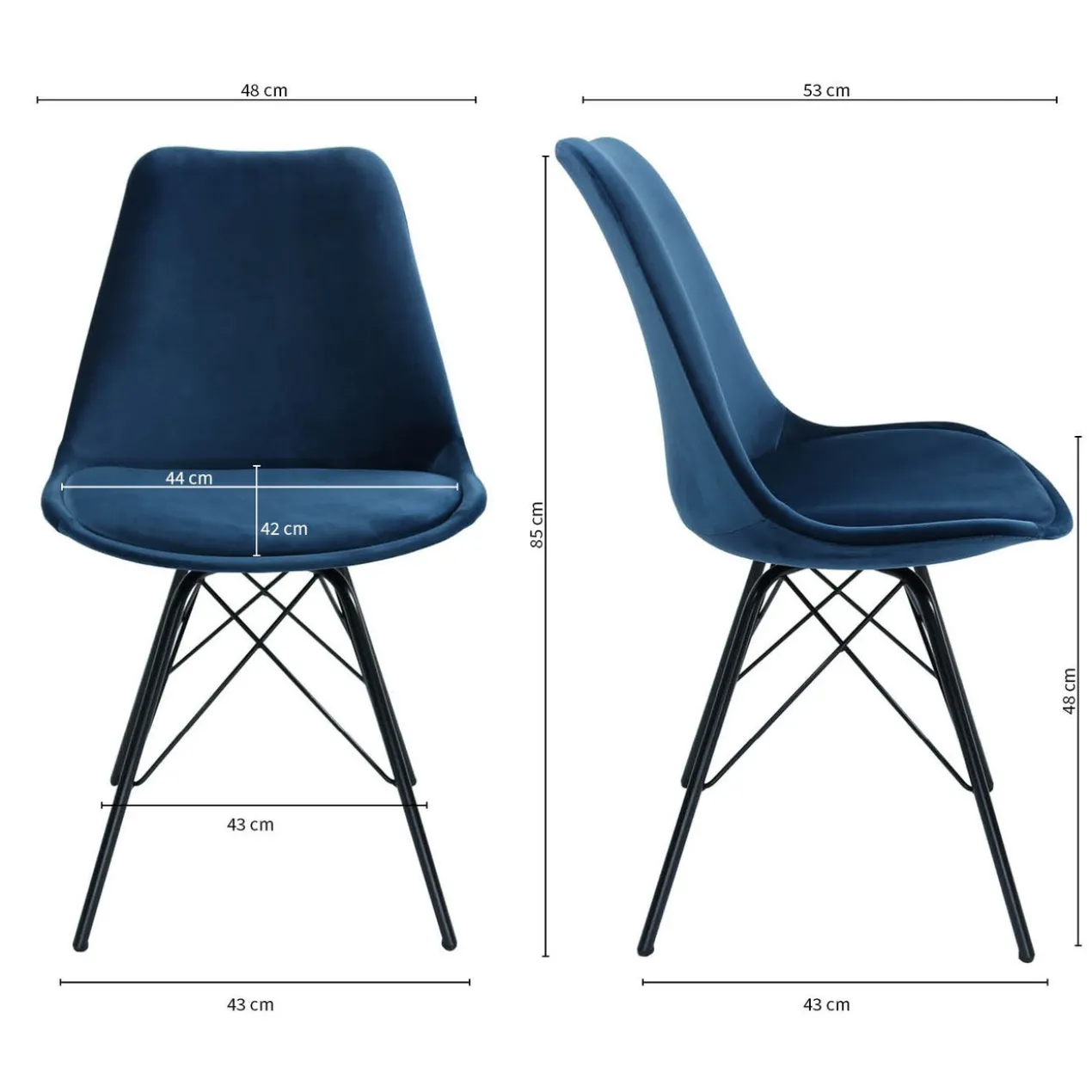 Kick Kuipstoel - Velvet d.blauw BL