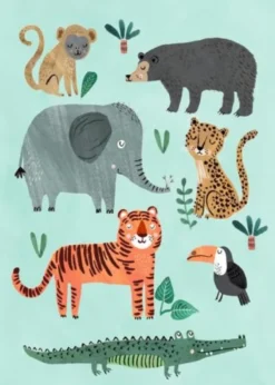 Kinderkamer poster Jungle Poster wilde dieren