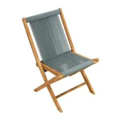 Klapstoel Teak Handgemaakt-steel blue