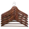 Kledinghangers hout walnut - set van 6