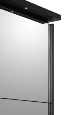 Kledingkast Nox 217 x 221 x 63 cm - Zwart + spiegeldeur