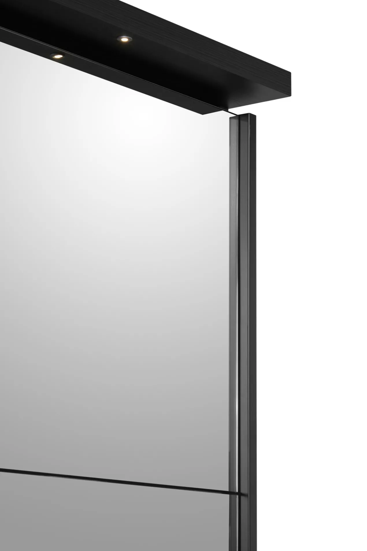 Kledingkast Nox 217 x 221 x 63 cm - Zwart + spiegeldeur