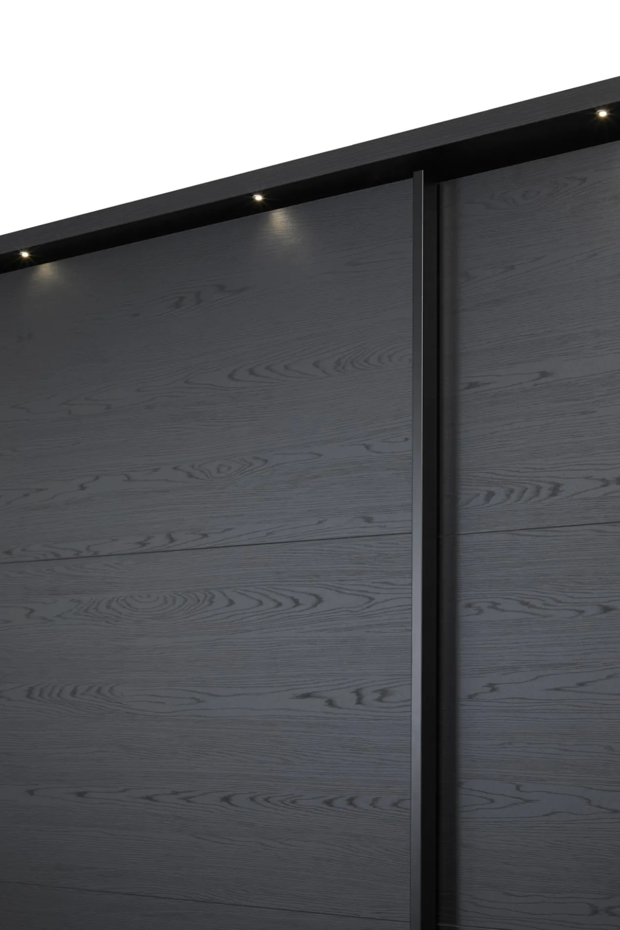Kledingkast Nox 245 x 221 x 63 cm - Zwart + spiegeldeur
