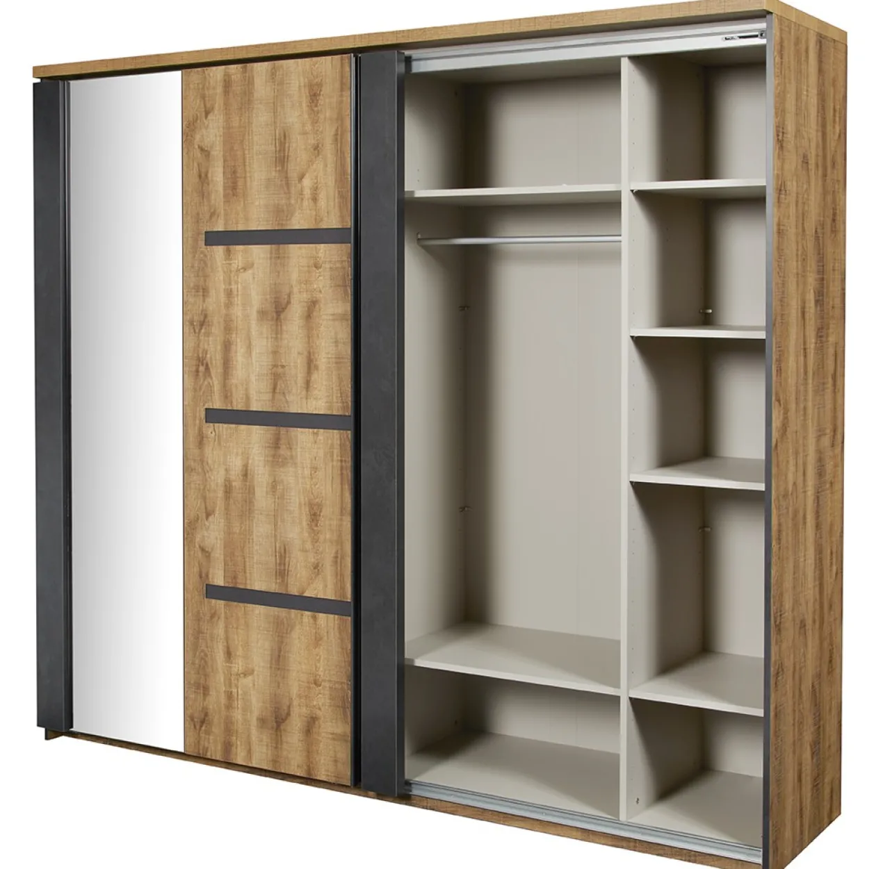 Kledingkast Tropix 217 x 221 x 63 cm - Mango fineer