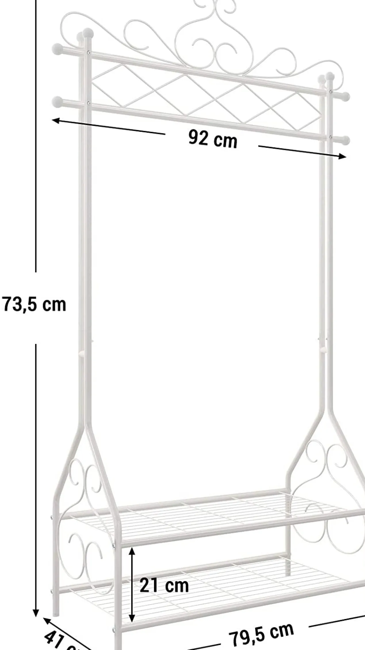 Kledingrek Vintage van metaal - Indusign 92 x 173 cm