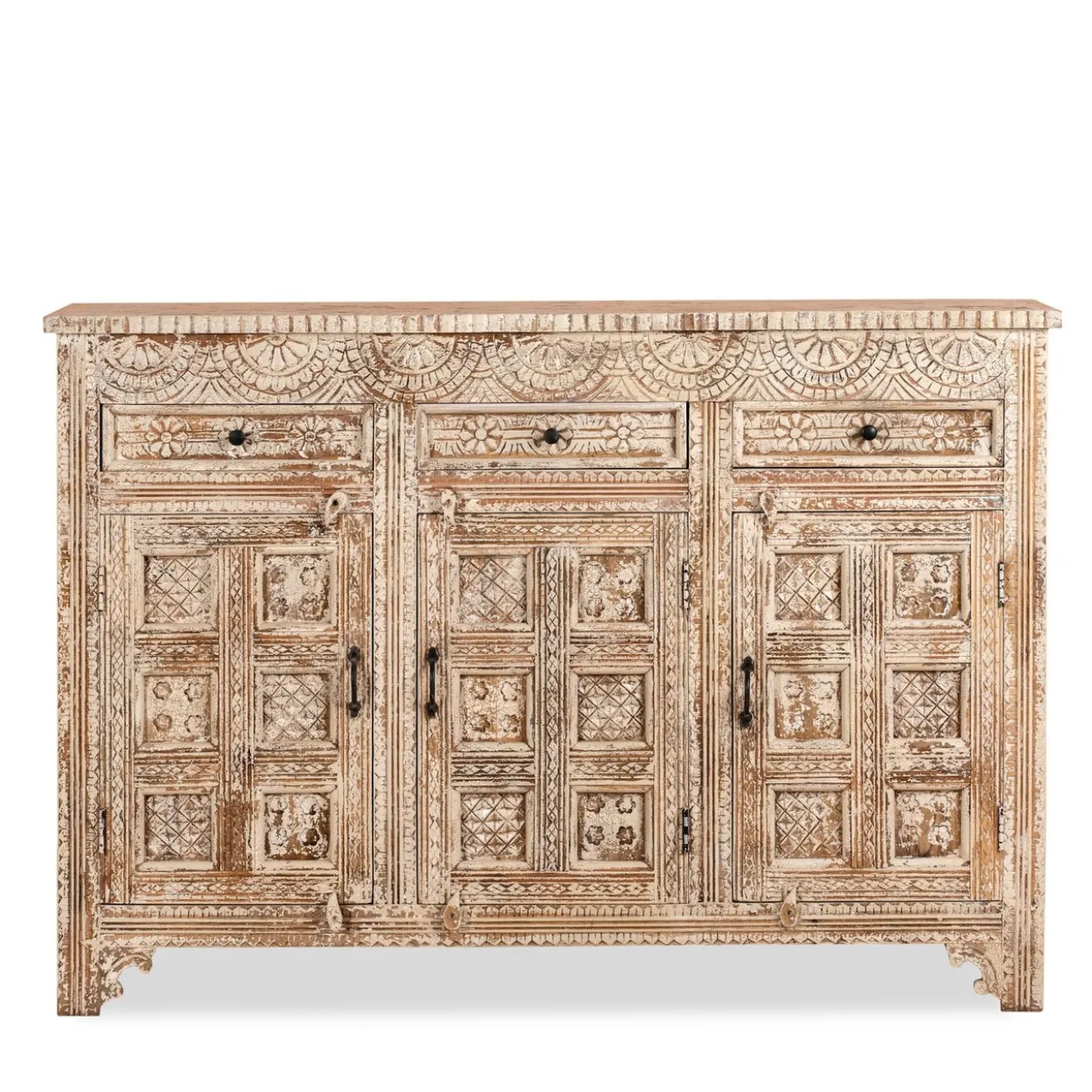 Kochi - Handgesneden Mangohouten Dressoir