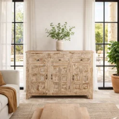 Kochi - Handgesneden Mangohouten Dressoir