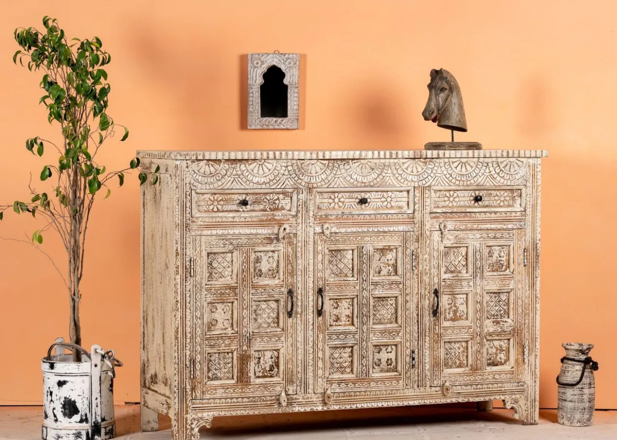 Kochi - Handgesneden Mangohouten Dressoir