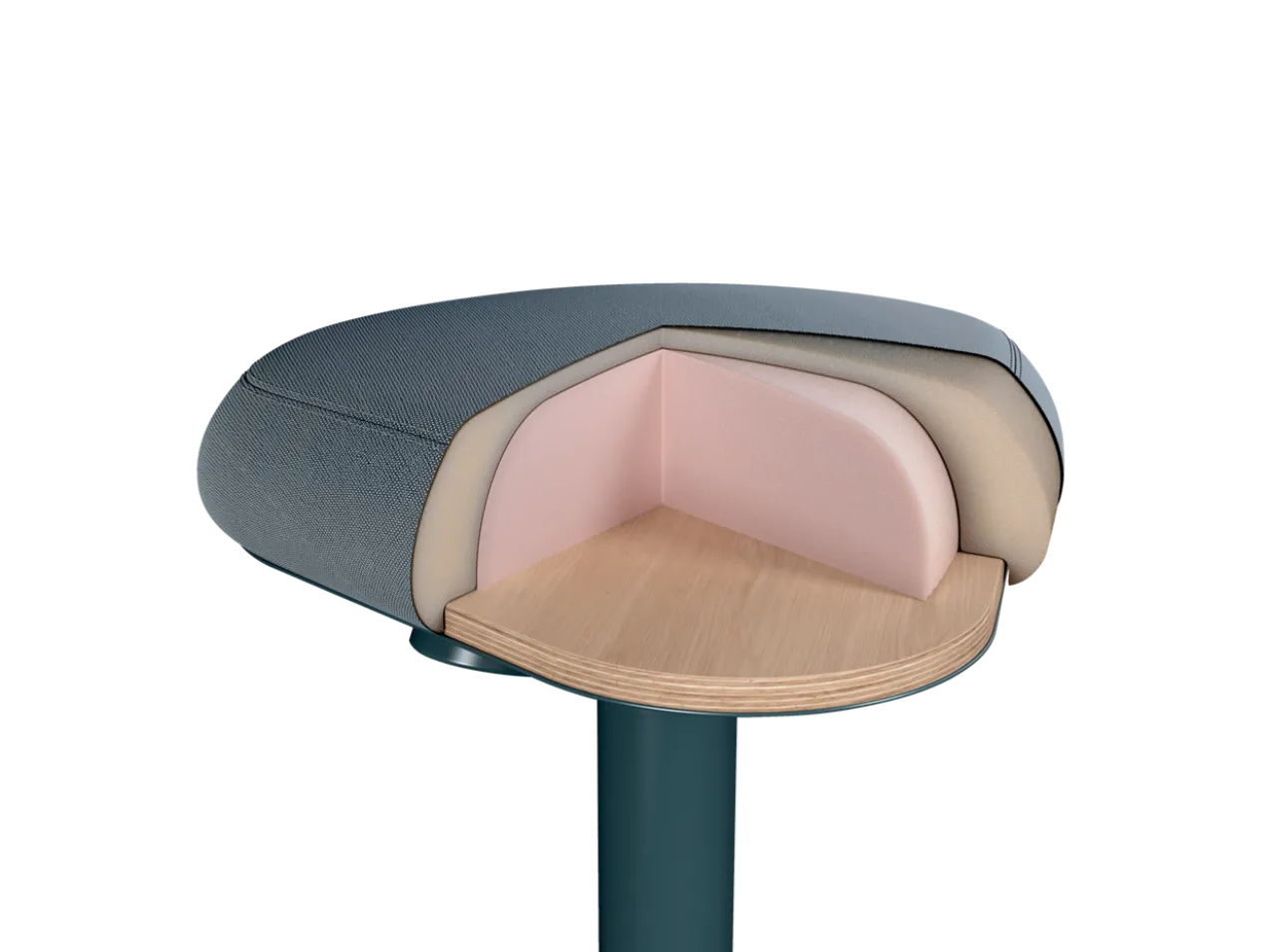 Kruk Actieve met gasveer 57-82 cm donkergrijs
