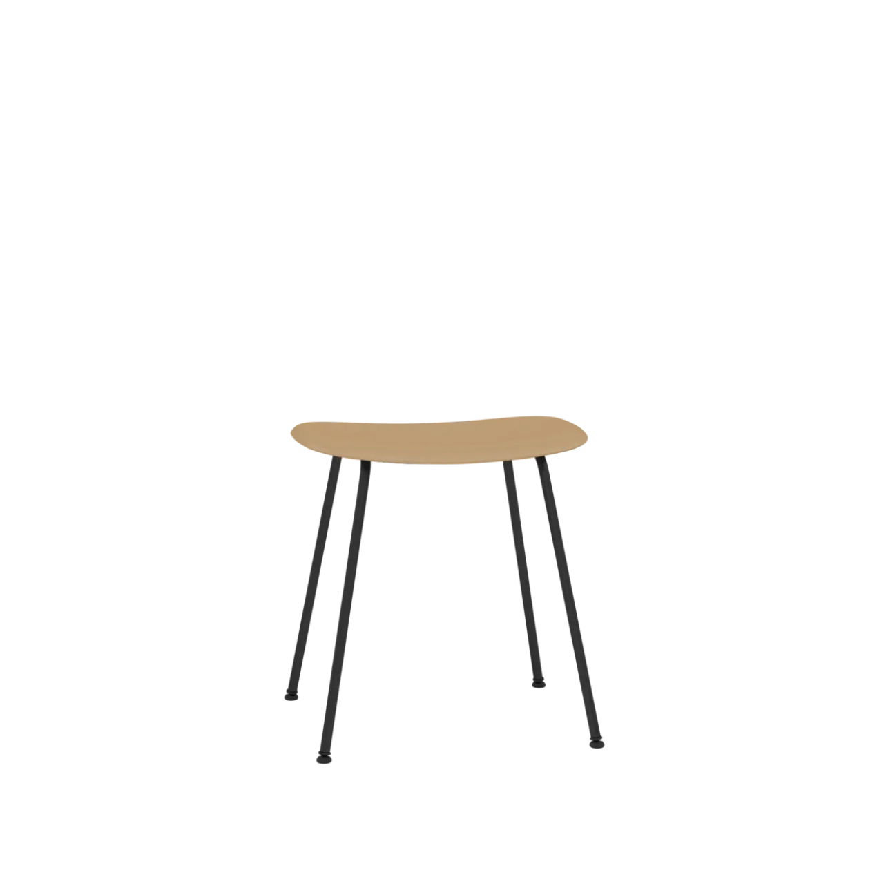 Kruk Fiber met zwart stalen onderstel ochre