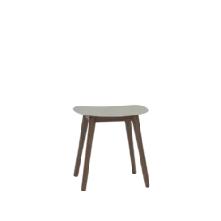 Kruk Fiber Stool donker eiken onderstel grey