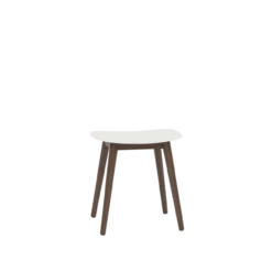 Kruk Fiber Stool donker eiken onderstel white