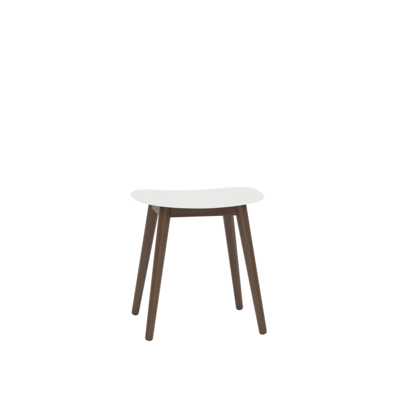 Kruk Fiber Stool donker eiken onderstel white