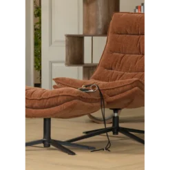 Kube draaifauteuil met hocker bruin