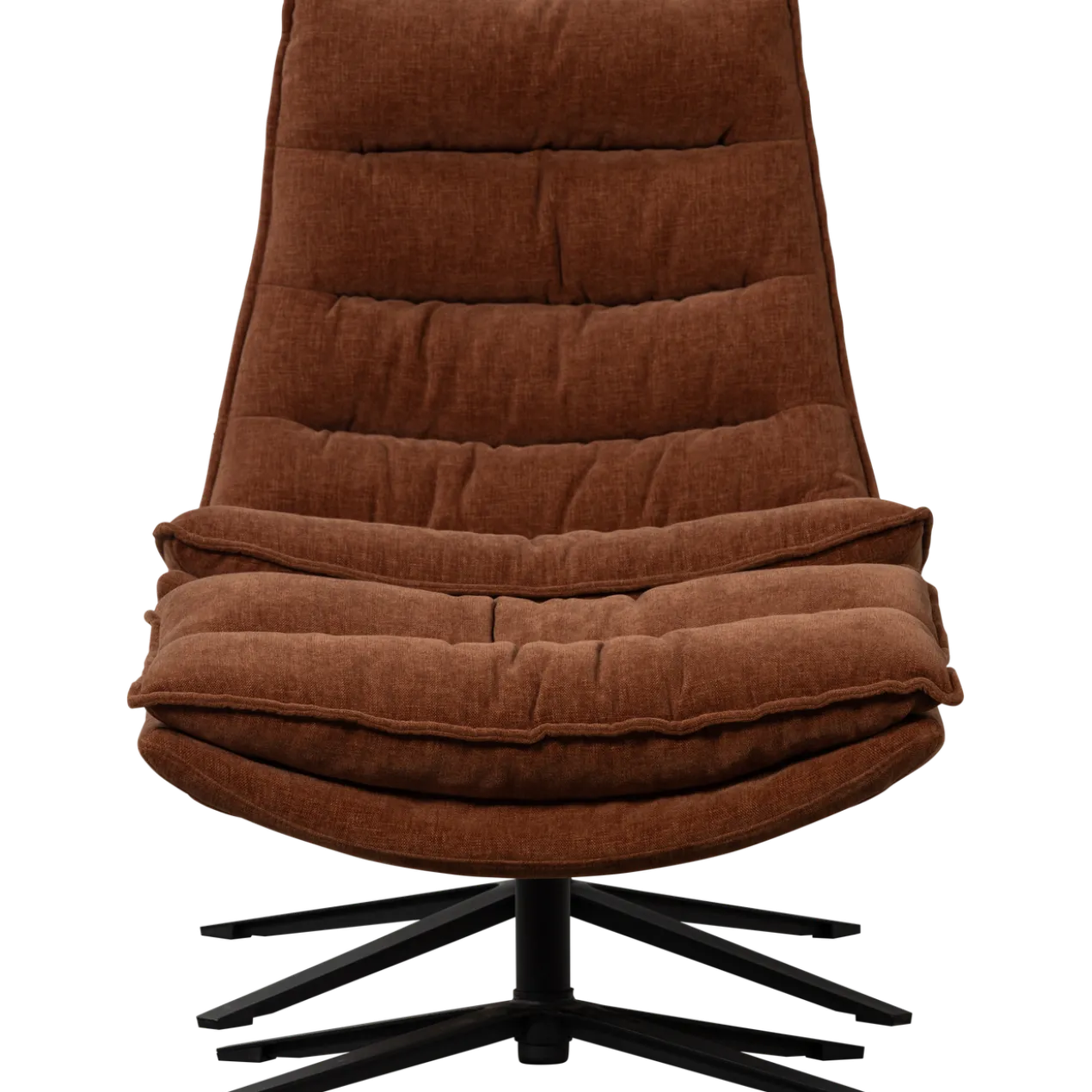 Kube draaifauteuil met hocker bruin