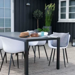 Kunststof tuinstoel Liloe - Met armleuningen Zwart