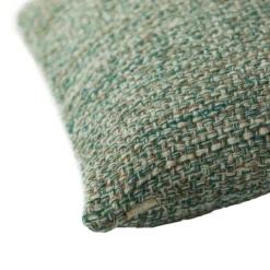 Kussen handgeweven katoen natural seablue med