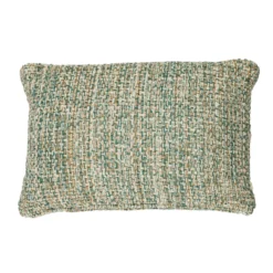 Kussen handgeweven katoen natural seablue med