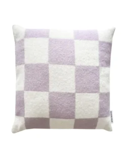 Kussenhoes Checkerboard lila wit