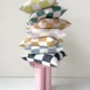 Kussenhoes Checkerboard 50x50 cm kiwi/pink