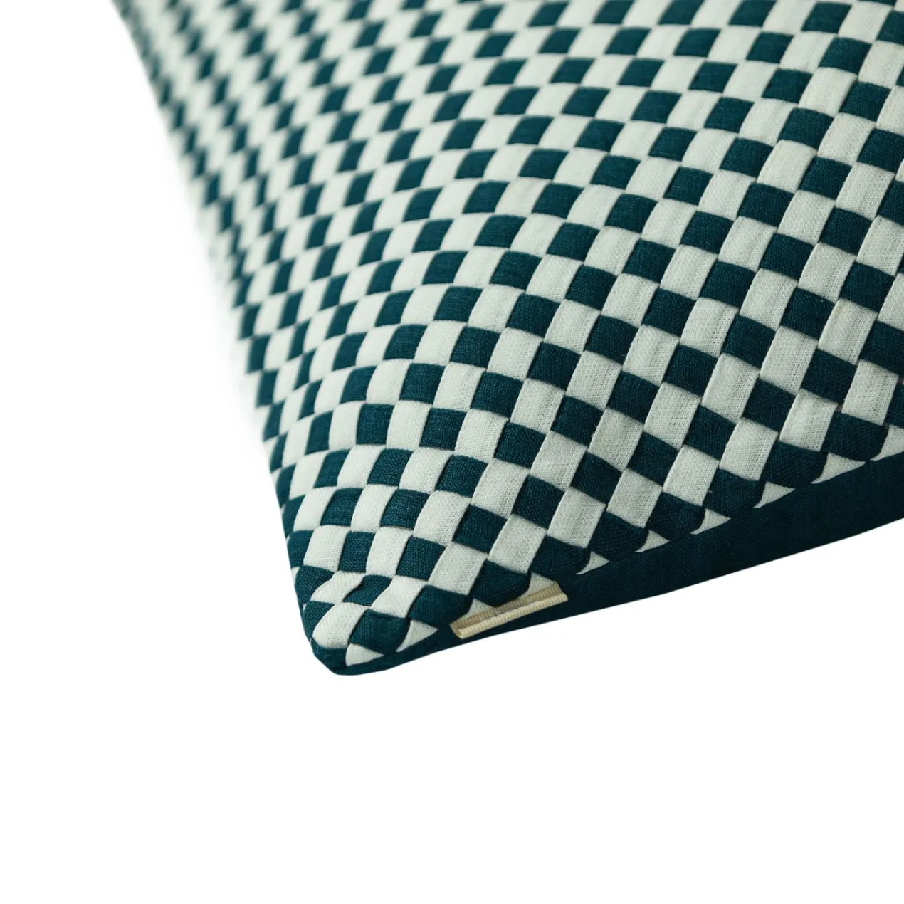 Kussen linnen Woven Blue/offwhite