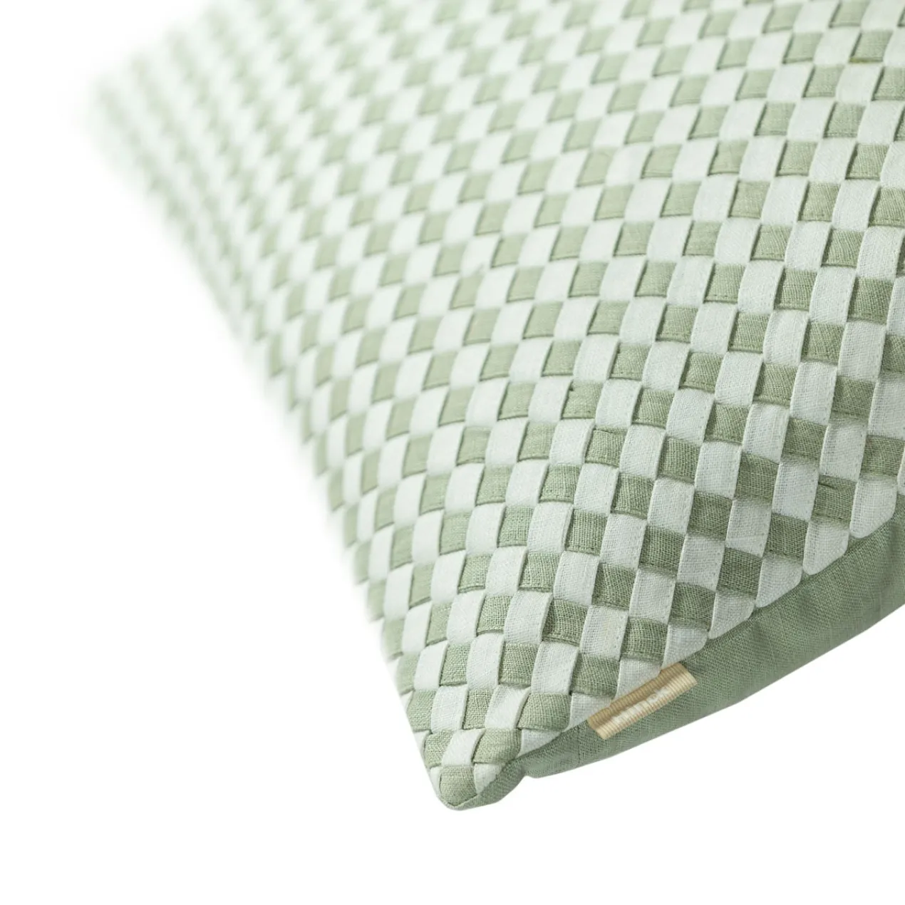 Kussen linnen Woven Dewgreen/offwhite