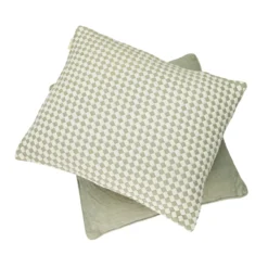 Kussen linnen Woven Dewgreen/offwhite