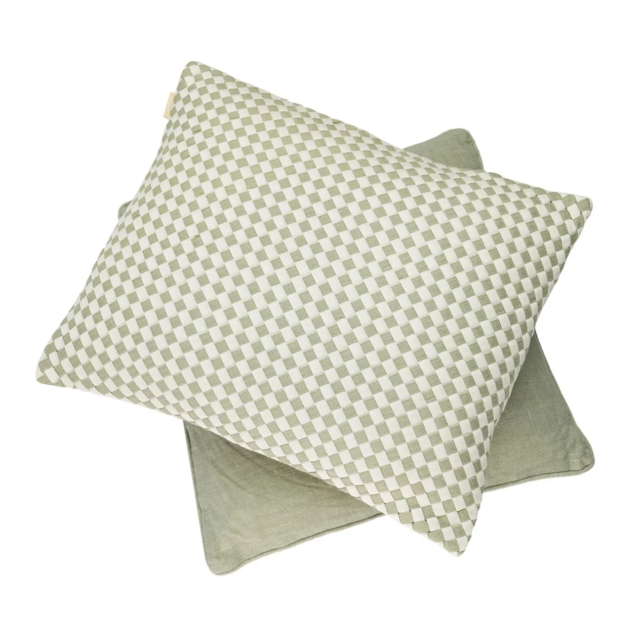 Kussen linnen Woven Dewgreen/offwhite