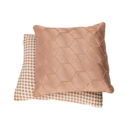 Kussen linnen Woven Duskypink/offwhite