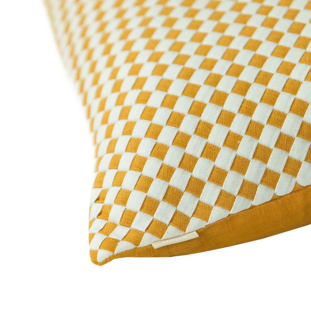 Kussen linnen Woven Ochre/offwhite