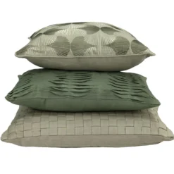 Kussen Small wave linnen old green