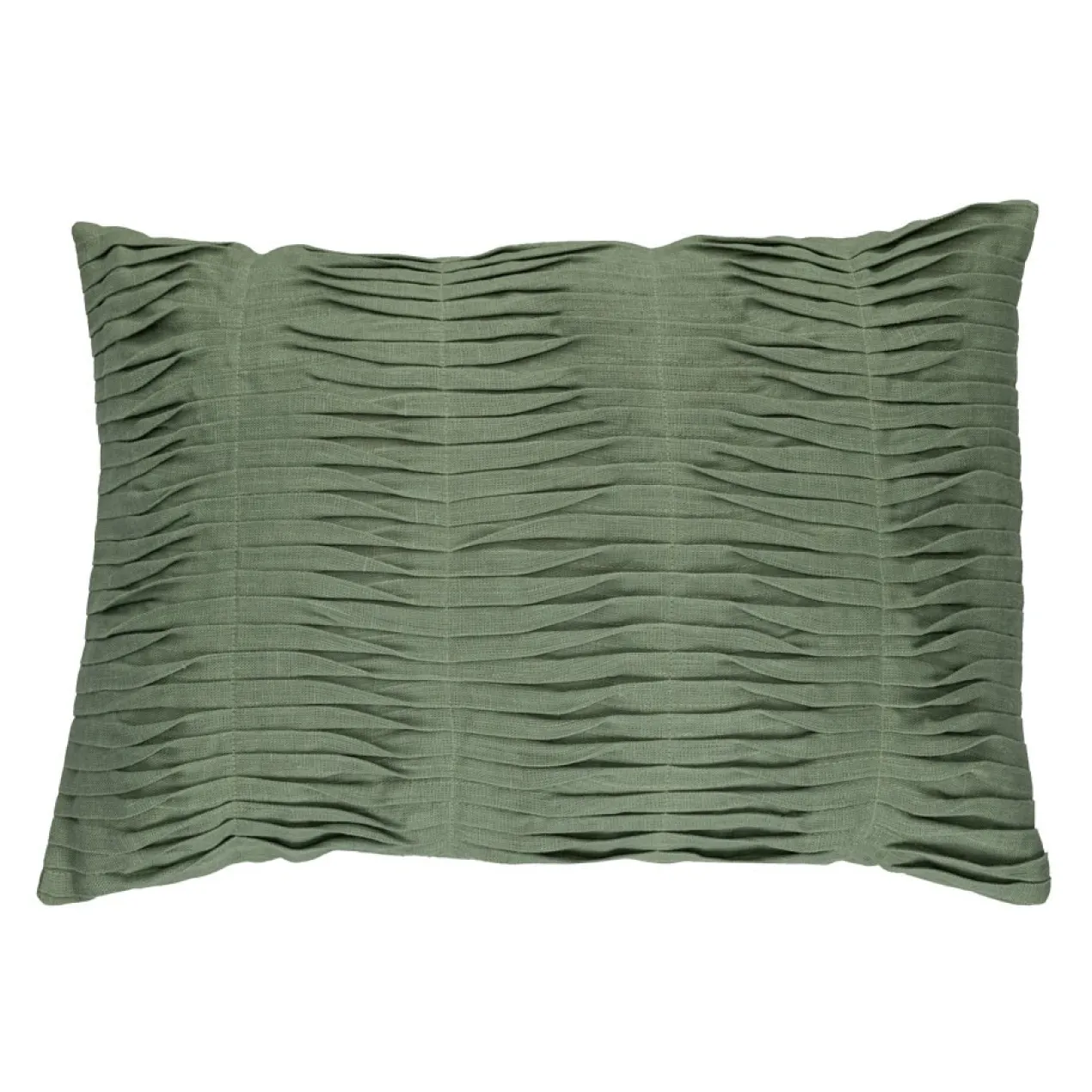 Kussen Small wave linnen old green