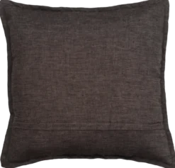 kussen soft linnen zw/bruin 48x48